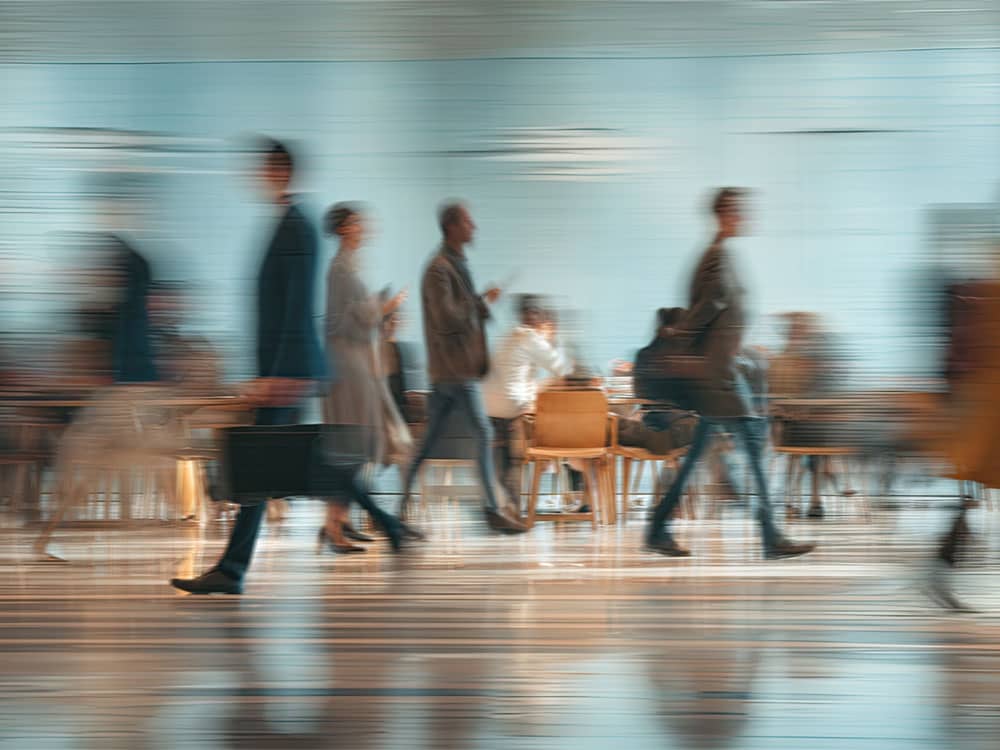 A high-traffic commercial environment illustrating the impact of traffic between cleaning days.